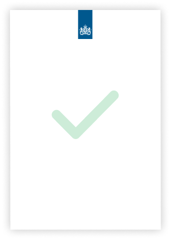 Foto van belastingdienst papier met vink in het midden